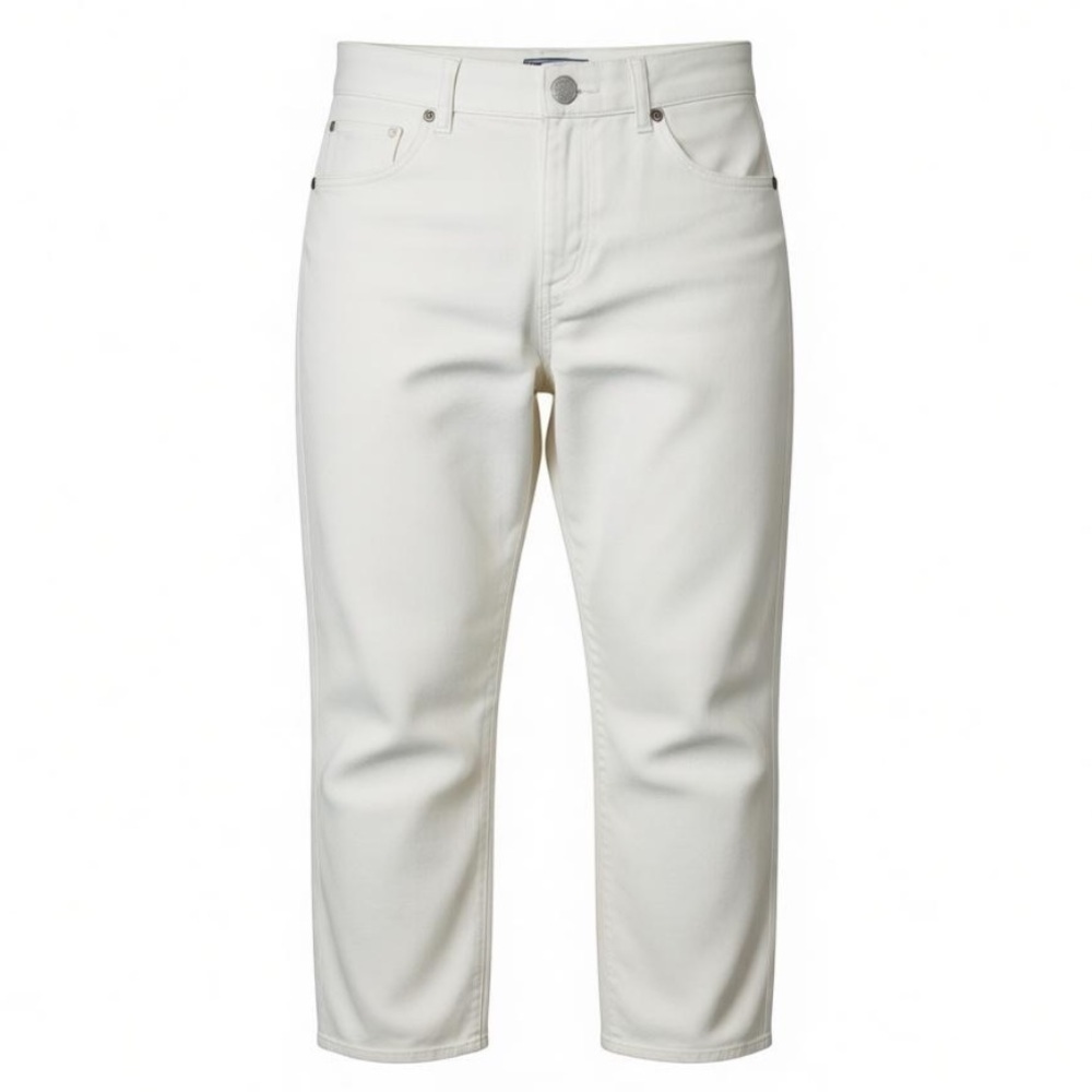 LOFT Women’s Petite Cream Colored Crop Straight White Jeans Size 2